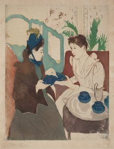 Délutáni teázás alkotó: Mary Cassatt