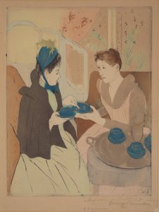 Délutáni teázás alkotó: Mary Cassatt
