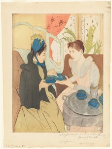 Délutáni teázás alkotó: Mary Cassatt