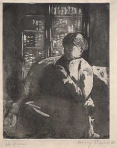 Kötés a könyvtárban alkotó: Mary Cassatt