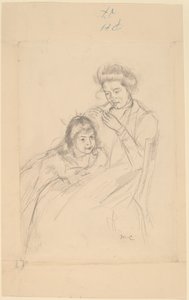 Margot Reine térdének dőlve alkotó: Mary Cassatt