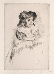 Margot, Karok pihentetése a fotel hátán, c. 1903. alkotó: Mary Cassatt