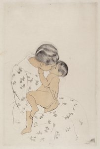 Anya csókja, 1890-1891. alkotó: Mary Cassatt