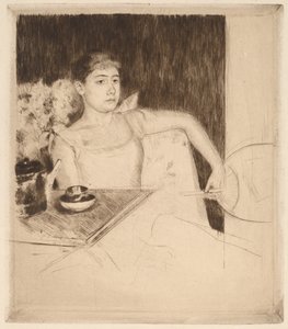Tea, c. 1890. alkotó: Mary Cassatt