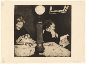 A lámpa alatt, 1882 körül alkotó: Mary Cassatt