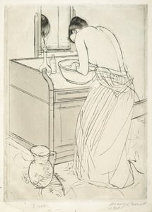 Nő fürdése alkotó: Mary Cassatt