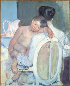 Nő, aki gyermeket tart a karjában alkotó: Mary Cassatt