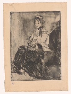 Ülő nő esernyővel Az esernyő alkotó: Mary Cassatt