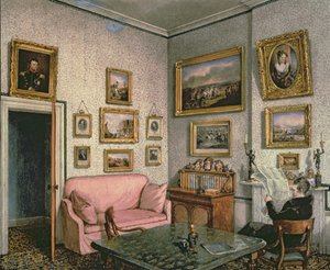Norcliffe ezredes dolgozószobája a Langton Hallban, 1837 körül