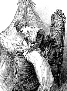 Egy fiatal anya, aki a gyermekét öleli alkotó: Mary Ellen Edwards