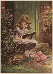 Olvasó lány (chromolitho)