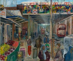 Ladbroke Grove közvetlenül a lezárás előtt: 4, az állomás, 2020 (olaj a fedélzeten) alkotó: Mary Kuper