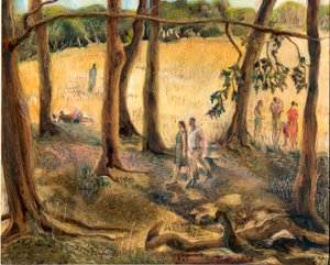 A fák alatt, Hampstead Heath, 2002 (olaj a fedélzeten) alkotó: Mary Kuper