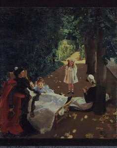 The Park, 1900 körül (olaj, vászon) alkotó: Mary Louise MacMonnies