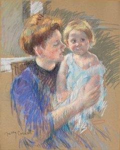 Anya bíborban, kezében tartja a gyermekét, 1914 körül