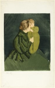 Parasztanya és gyermeke, 1895 körül (metszet és akvatinta) alkotó: Mary Stevenson Cassatt