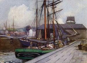 Clyde és Forth csatorna bejárata, bowling (színes litho)