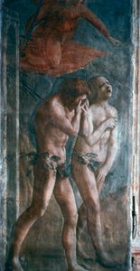 „Ádám és Éva száműzték a Paradicsomból”, részlet, előrestauráció, 1427. alkotó: Masaccio Tommaso