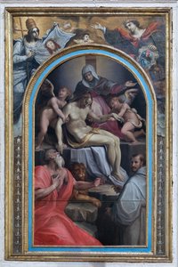 Letétel Girolamo és Francesco szentekkel, 1550-1600 körül (olaj, tábla)
