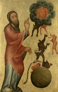 A hamburgi Szent Péter-főoltár, a Grabow-oltár, a fény és a sötétség elválasztása, 1383 (tempera a panelen)
