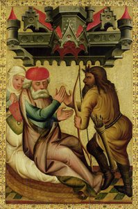 Izsák és Ézsau a hamburgi Szent Péter-főoltárról, a Grabower-oltár, 1383 (tempera a táblán) alkotó: Master Bertram of Minden