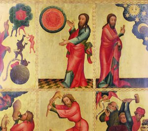 A hamburgi Szent Péter-főoltár bal szárnya, a Grabower-oltár, 1383 (tempera a táblán) (145257. részlet) alkotó: Master Bertram of Minden