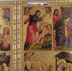 Éva teremtése, egy tábla a Grabower-oltárról, a hamburgi Szent Petri főoltárról (lásd még: 153622)