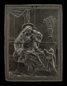 Madonna és gyermeke Keresztelő Szent Jánossal, valószínűleg c. 1600. alkotó: Master F.D.
