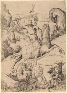 Szent György és a sárkány alkotó: Master FVB and Israhel van Meckenem