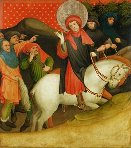 A Szent Tamás-csúfolás, tabló a hamburgi Szent János-templom Szent Tamás-oltáráról, 1424-ben kezdődött (tempera és olaj a táblán)