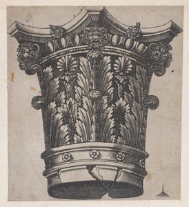 Római pompás tükör: Főváros fejekkel és maszkokkal, kb. 1537., kb. 1537