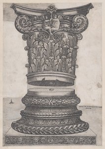 Római pompás tükör: Díszített főváros és alap, kb. 1537., kb. 1537