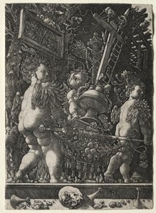 A szenvedély emblémáját hordozó angyalok, 1533. alkotó: Master H. L.