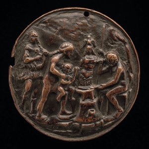 Apolló, Vénusz, Mars és Vulkán, 1500 körül. alkotó: Master M.C.