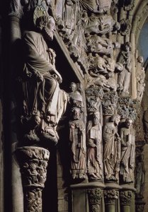 A Szent Jakabot ábrázoló Portico de la Gloria részlete, 12. századi kő