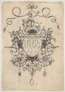 Tervezés egy ábécével ellátott medálhoz, 1609. alkotó: Master PRK