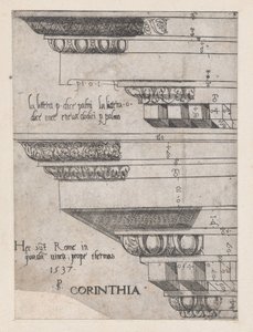 A római pompás tükre: korinthoszi entablatúra, 1537., 1537
