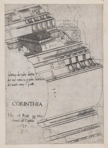 Entablature a Vespasianus-templomból, Róma, 1537., 1537