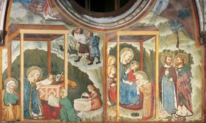 A Születés és a Mágusok imádása a Madonna-kápolnából, Sacro Speco kolostor, Subiaco (freskó)