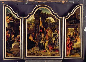 Triptichon; A mágusok imádása; A születés és a bemutató a templomban; Az Angyali üdvözlet