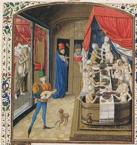 Fürdőház. Valerius Maximus emléktárgyainak tényeiből és mondáiból, 1470 körül alkotó: Master of Anthony of Burgundy
