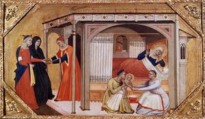 Szűz Mária születése, 1365-1370 alkotó: Master of Ashmolean Predella