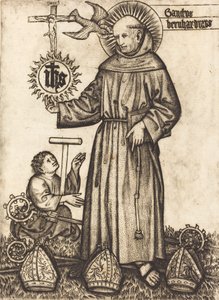 Saint Bernhardinus, 1450-es évek. alkotó: Master of Balaam