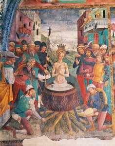 Olaszország, Piemont régió, Alessandria tartomány, Serralunga di Crea, Sacro Monte di Crea, Santa Maria Assunta szentély, Antiochiai Szent Margit kápolna, Antiochiai Szent Margit passió