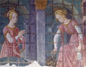 Olaszország, Piemont régió, Alessandria tartomány, freskó a Santa Maria Assunta-bazilika kápolnájában