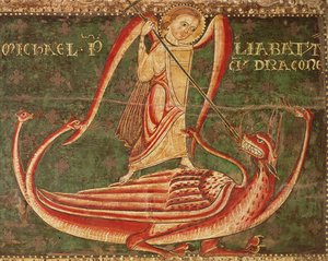 Szent Mihály harcol a sárkánnyal alkotó: Master of Llussà