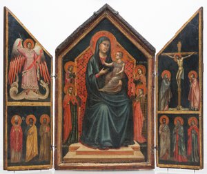 Madonna és gyermeke trónoló Szent Luciával, Margit, Mária Magdolna és Alexandriai Katalin szentekkel