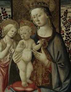 Szűz és gyermek a csecsemő Szent Jánossal, 1460 körül alkotó: Master of San Miniato