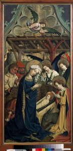 "A betlehem" (A betlehem) Festmény fára a Lichtenstein vár mesterétől (15. század) 1440 körül Puskin Múzeum, Moszkva alkotó: Master of Schloss Lichtenstein