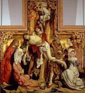 A keresztről való leszállás (olaj, tábla) alkotó: Master of St. Bartholemew